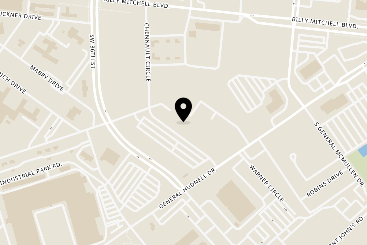 Map showing the location of Capo's Pizzeria Tech Port on 3331 General Hudnell Dr in San Antonio